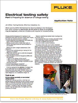 Electrical Testing Safety Part 1: Preparing for Absence of Voltage Testing