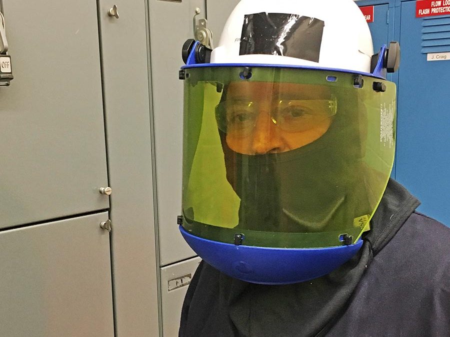 Glasses under face sheild. Proper PPE eye protection